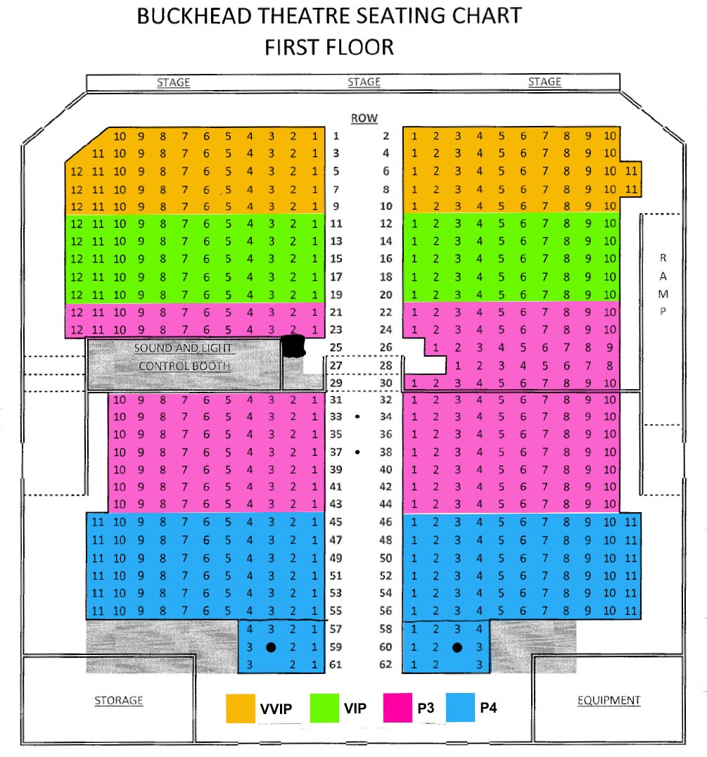 Buckhead Theater Seating Chart